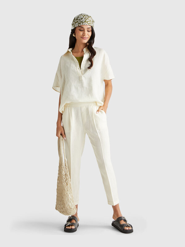 Chemisier en pur lin Femme