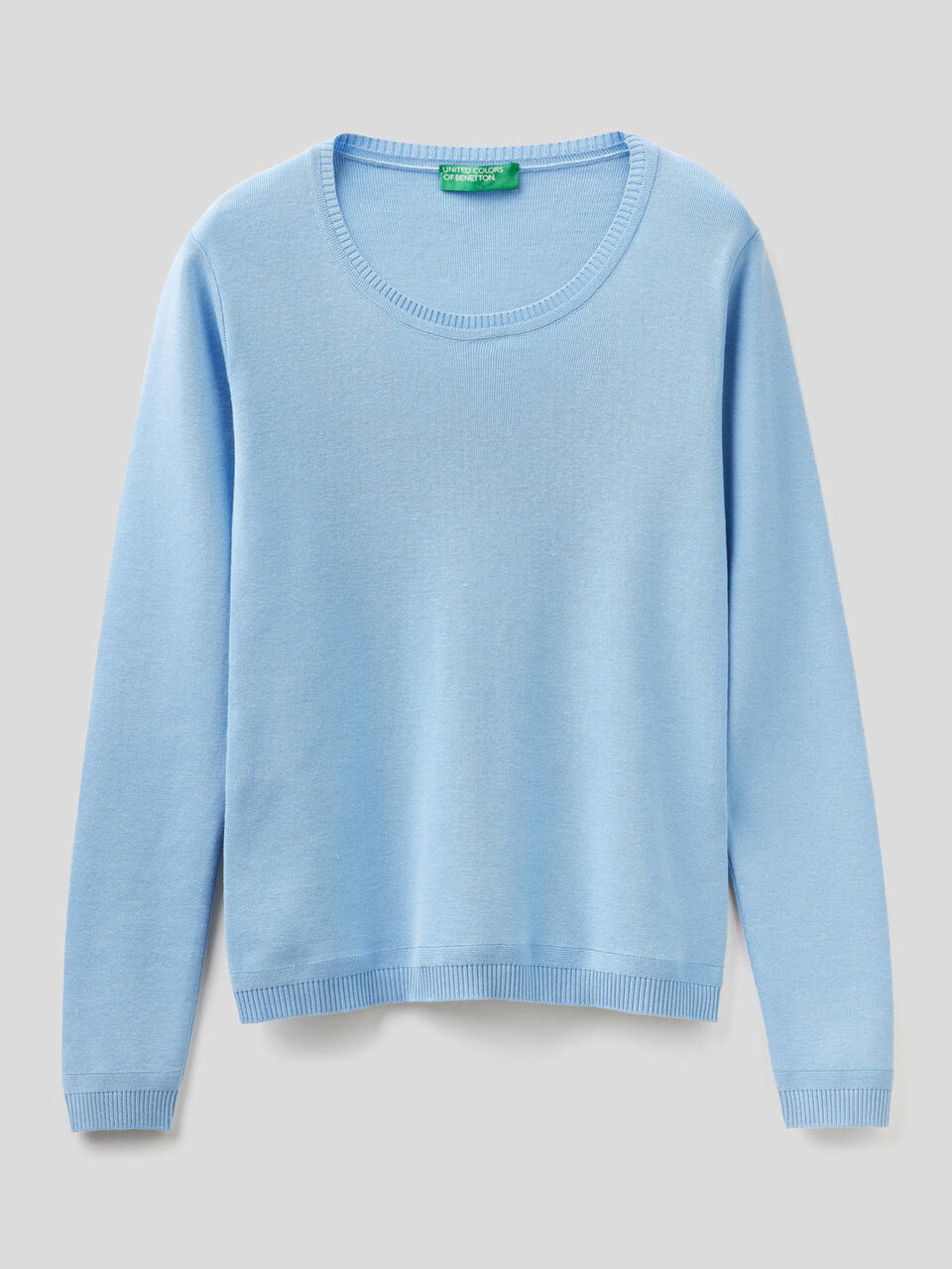 Pull col rond en pur coton image number 1