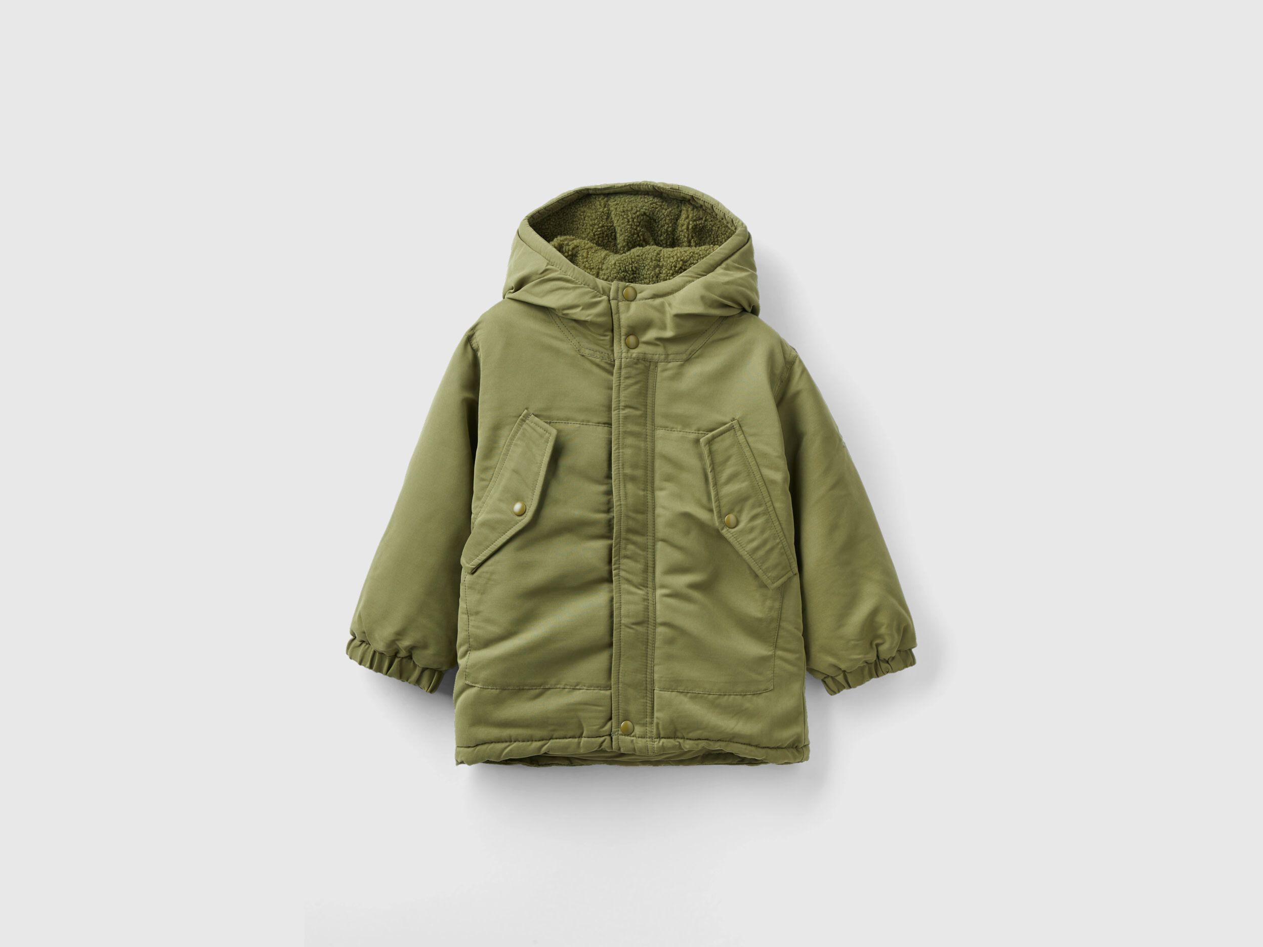 Parka rembourr e poches Kaki Benetton