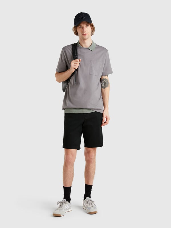 Bermuda chino en coton stretch Homme