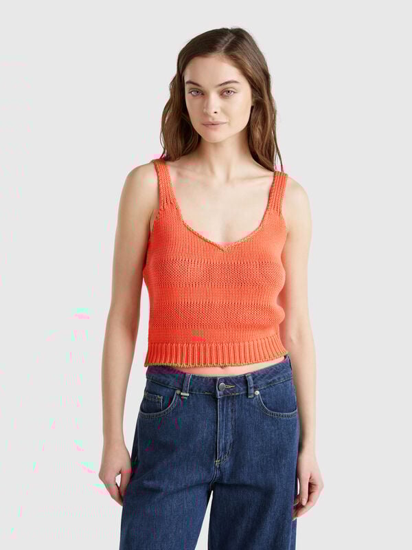 Débardeur tricoté 100% coton Femme
