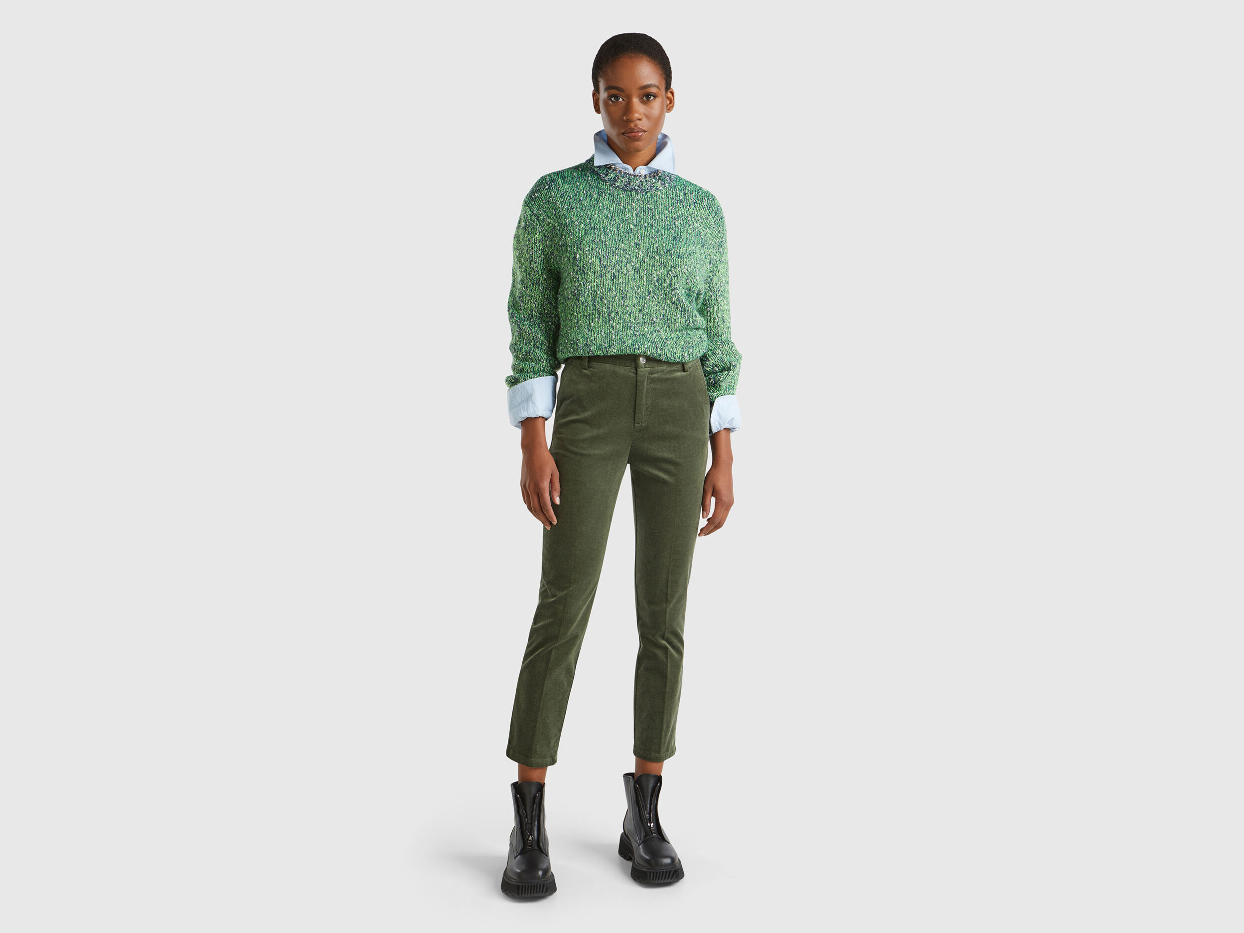 Pantalon chino velours femme cheap