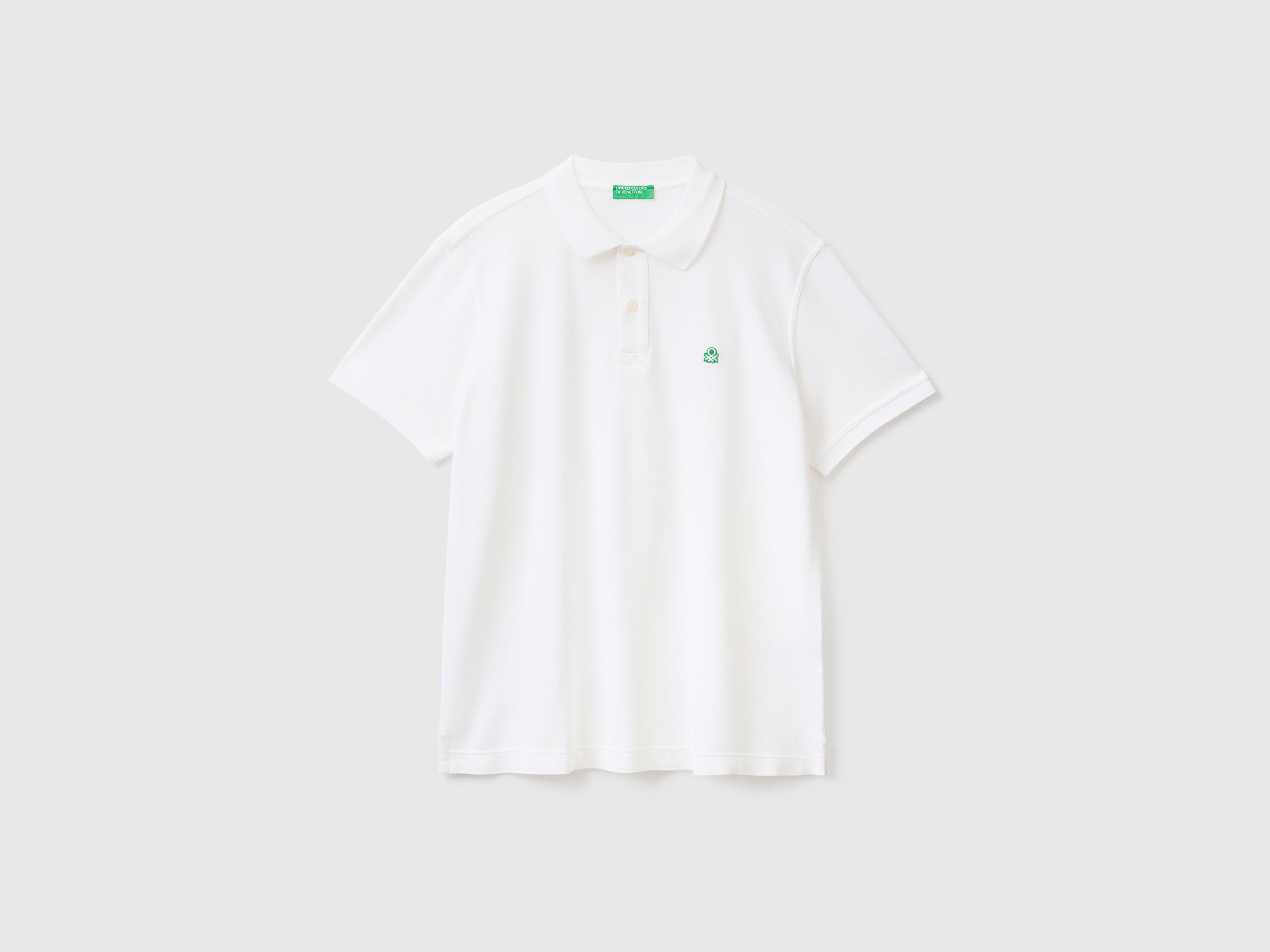 Polo blanc coupe droite Blanc Benetton
