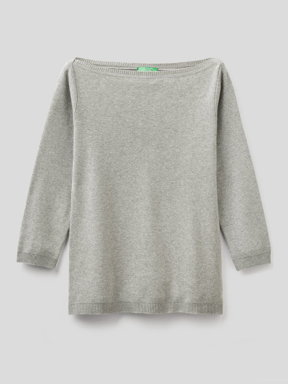 Pull 100% coton avec encolure bateau image number 1