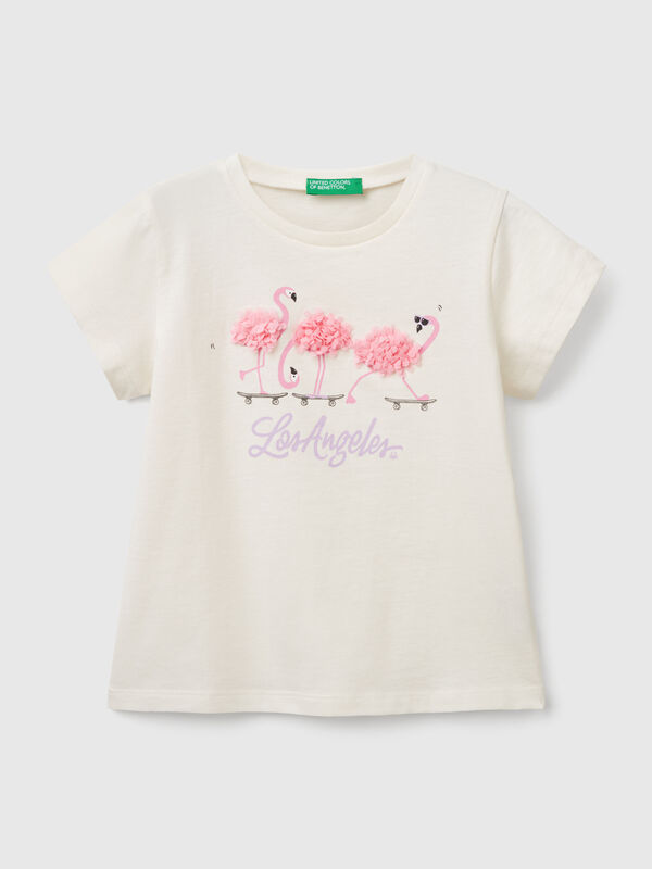 T-shirt avec application effet pétale Filles