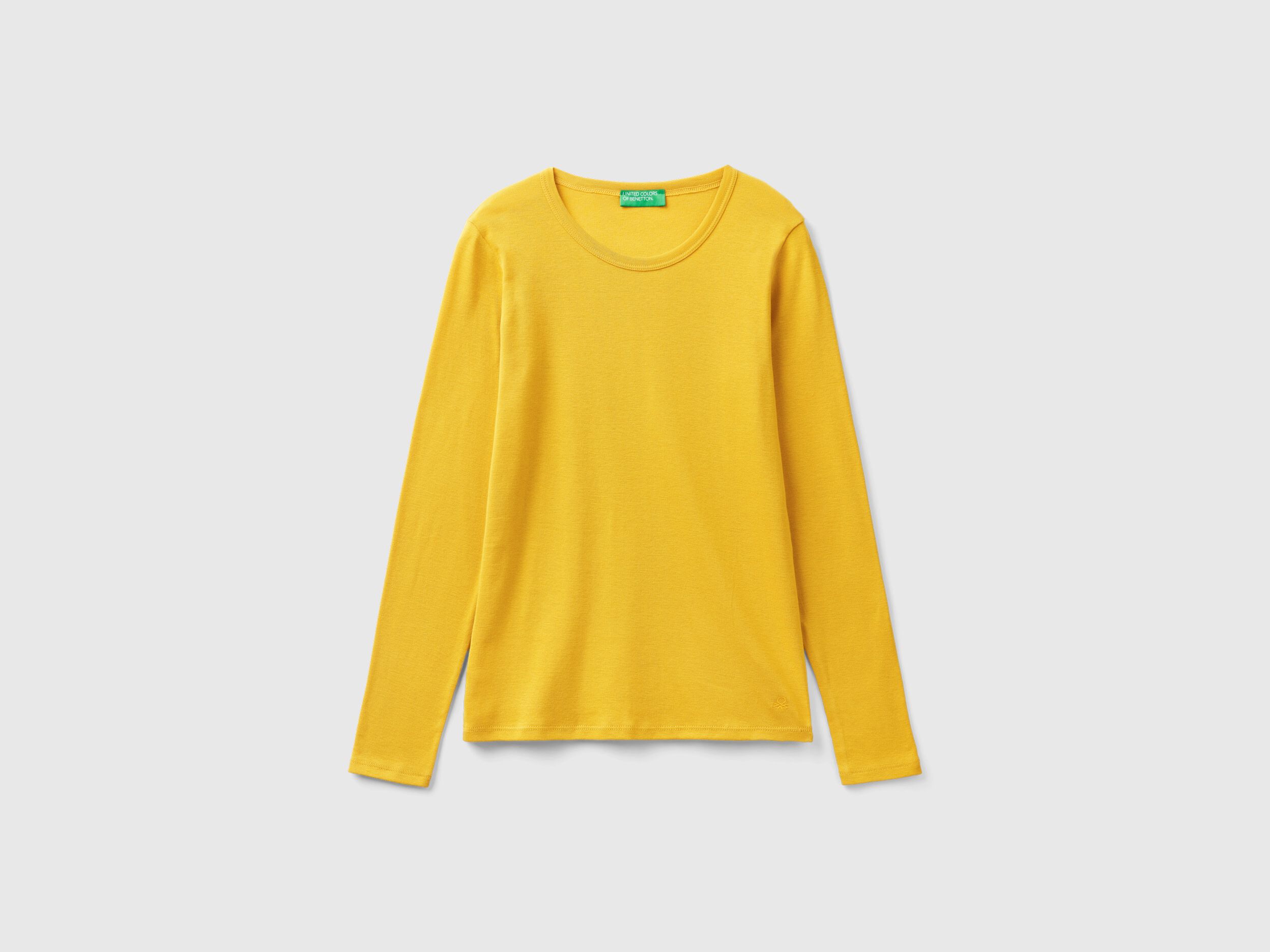 T shirt jaune on sale femme manche longue