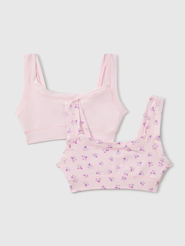 Deux bralettes en coton super stretch Filles