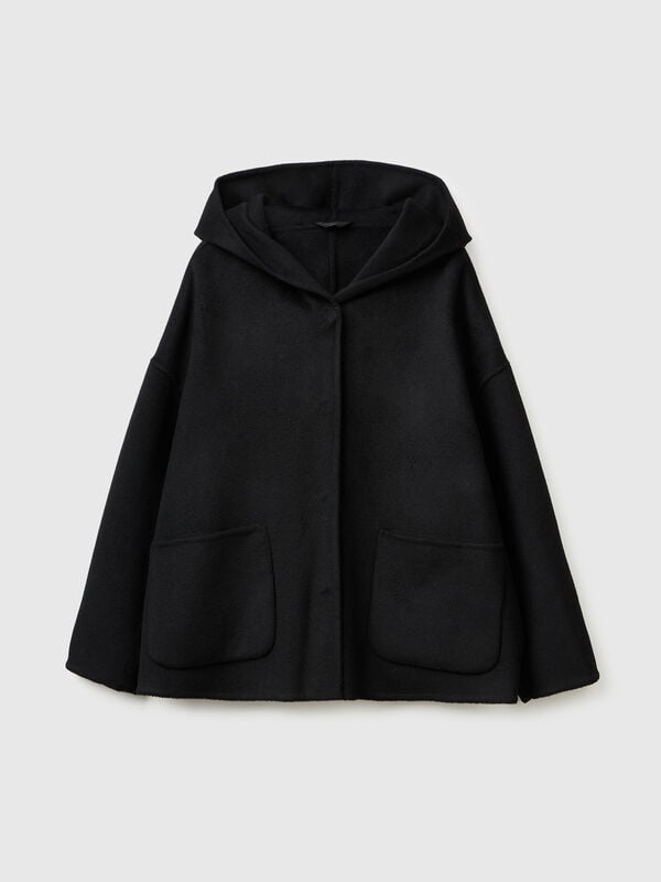 Veste à capuche en mélange de laine Femme