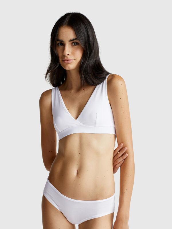 Soutien-gorge triangle en coton extensible Femme