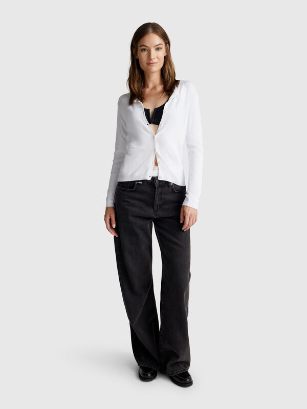 Cardigan blanc 100% coton Femme