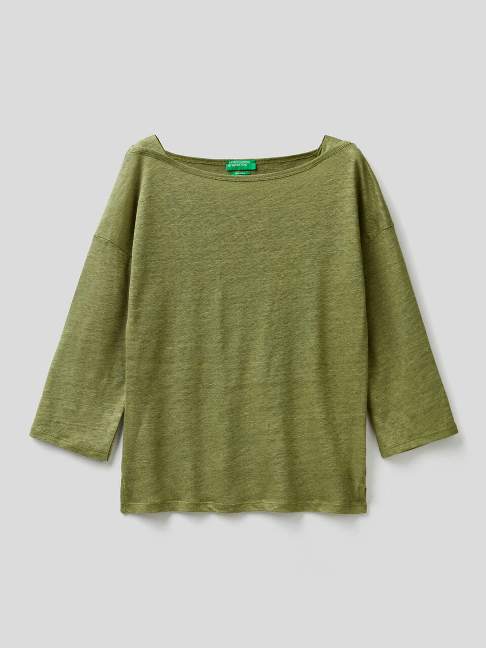 T-shirt en 100% lin avec manches 3/4 image number 1