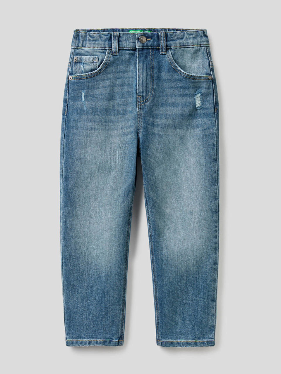 Jeans slouchy en coton stretch image number 1