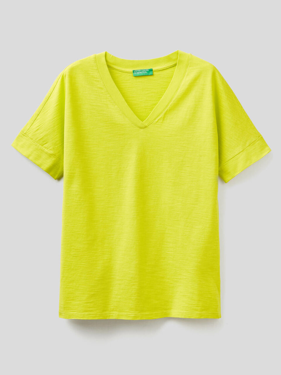T-shirt avec col en V 100% coton image number 1