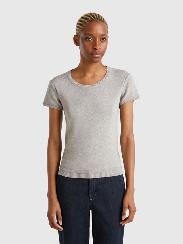 Pull à manches courtes en 100 % coton Femme