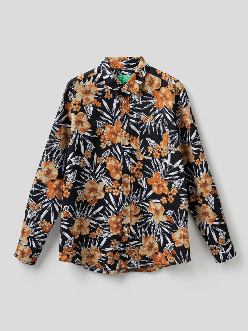 Chemise 100% coton avec imprimé botanique image number 1