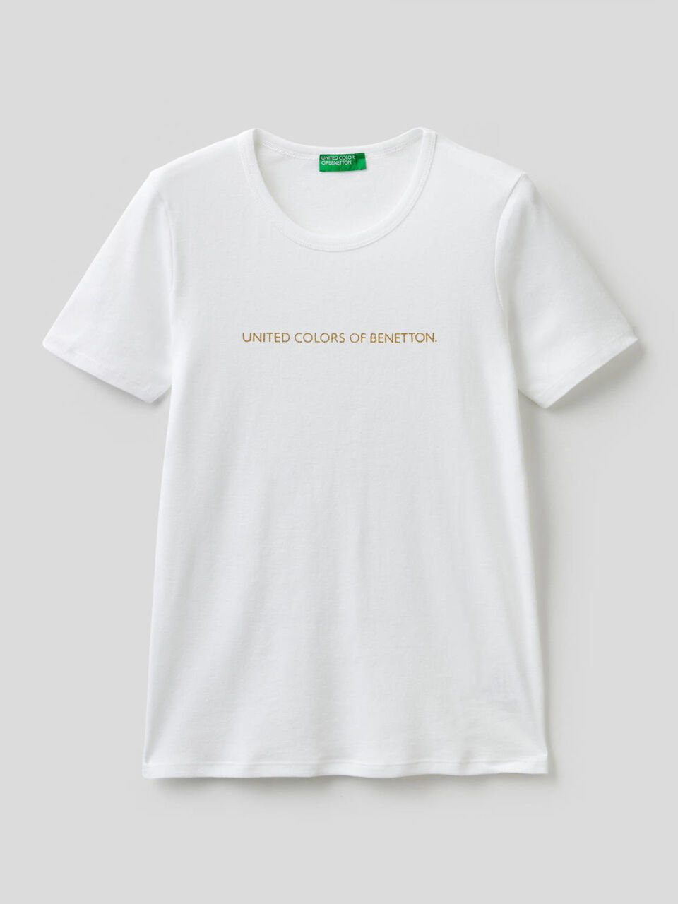 T-shirt 100% coton avec logo imprimé pailleté image number 1