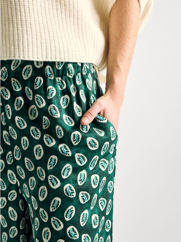 Pantalon fluide à imprimé bandana Femme