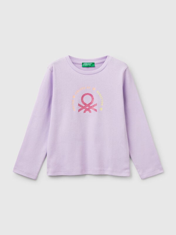 T-shirt ajusté à imprimé pailleté Filles