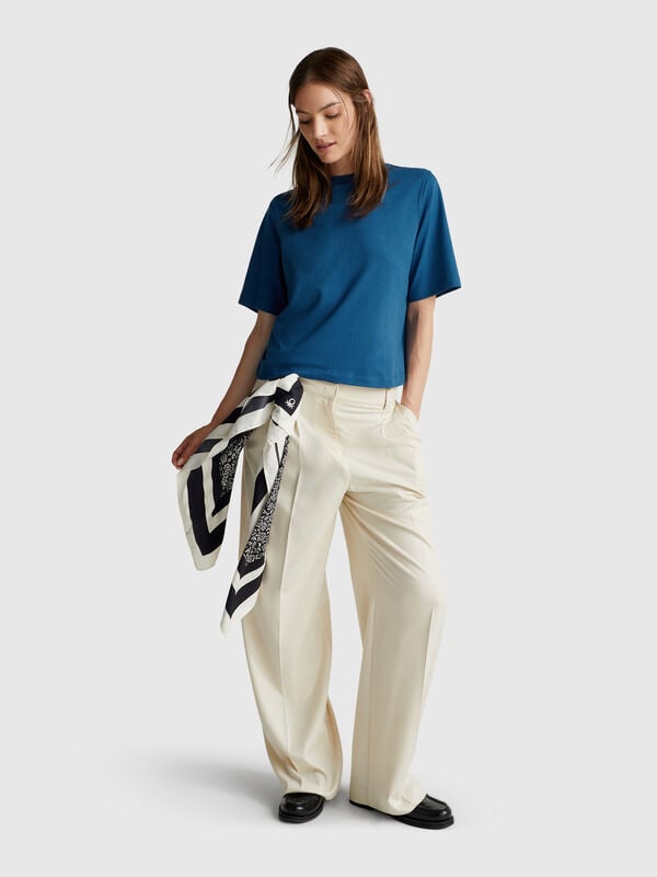 T-shirt coupe boxy 100% coton Femme