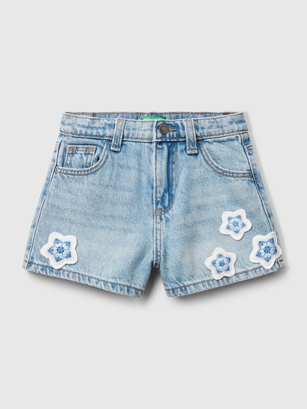 Short à fleurs en macramé Filles