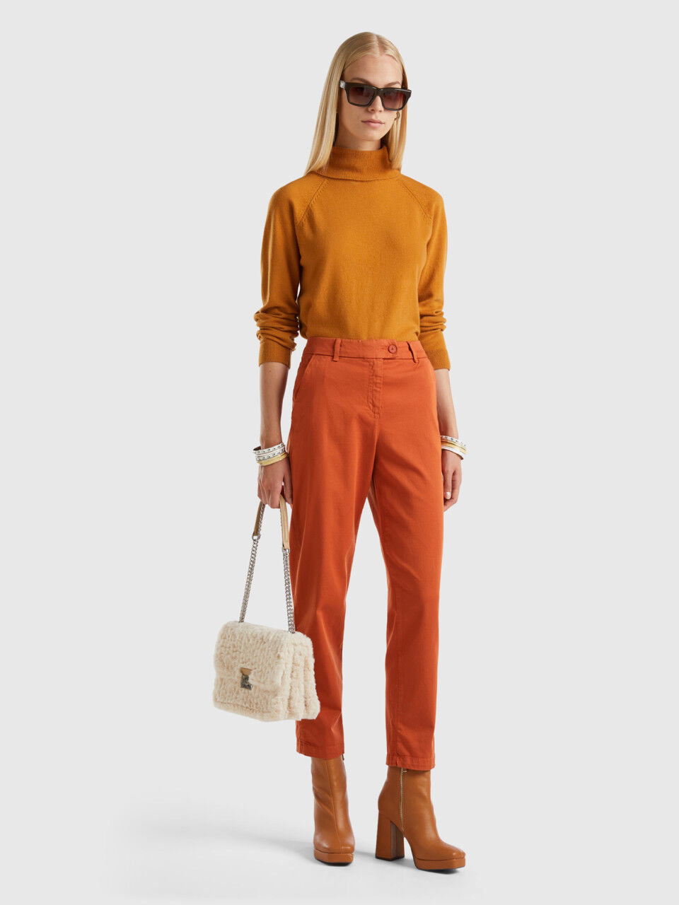 Pantalon chino femme sales