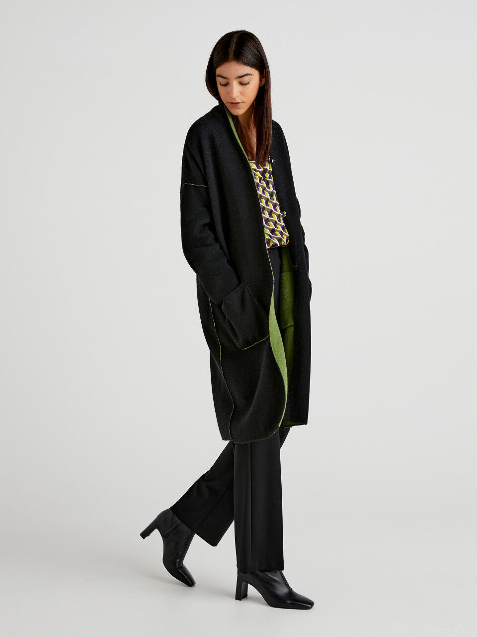 Femme Vêtements Vestes Blousons en cuir 13 % de réduction Veste Cuir Benetton en coloris Noir 