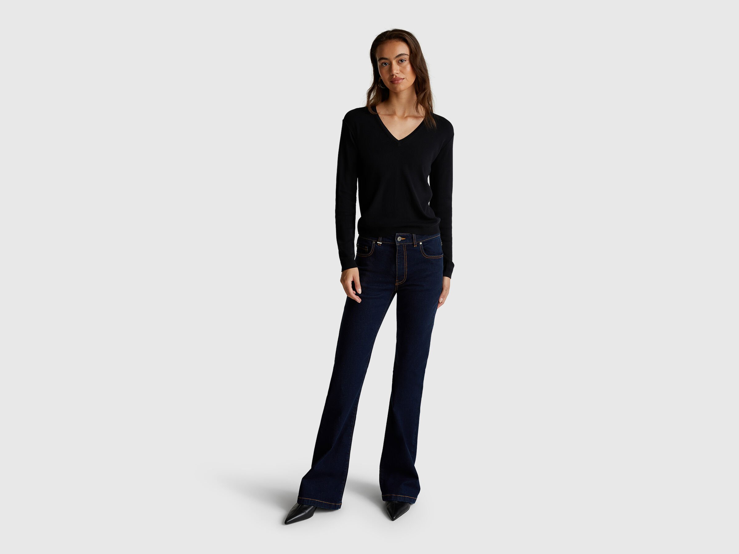 V NECK SWEATER L/S Femme image number 2