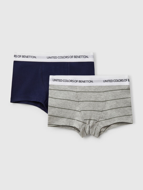 Deux boxers en coton stretch Garçon