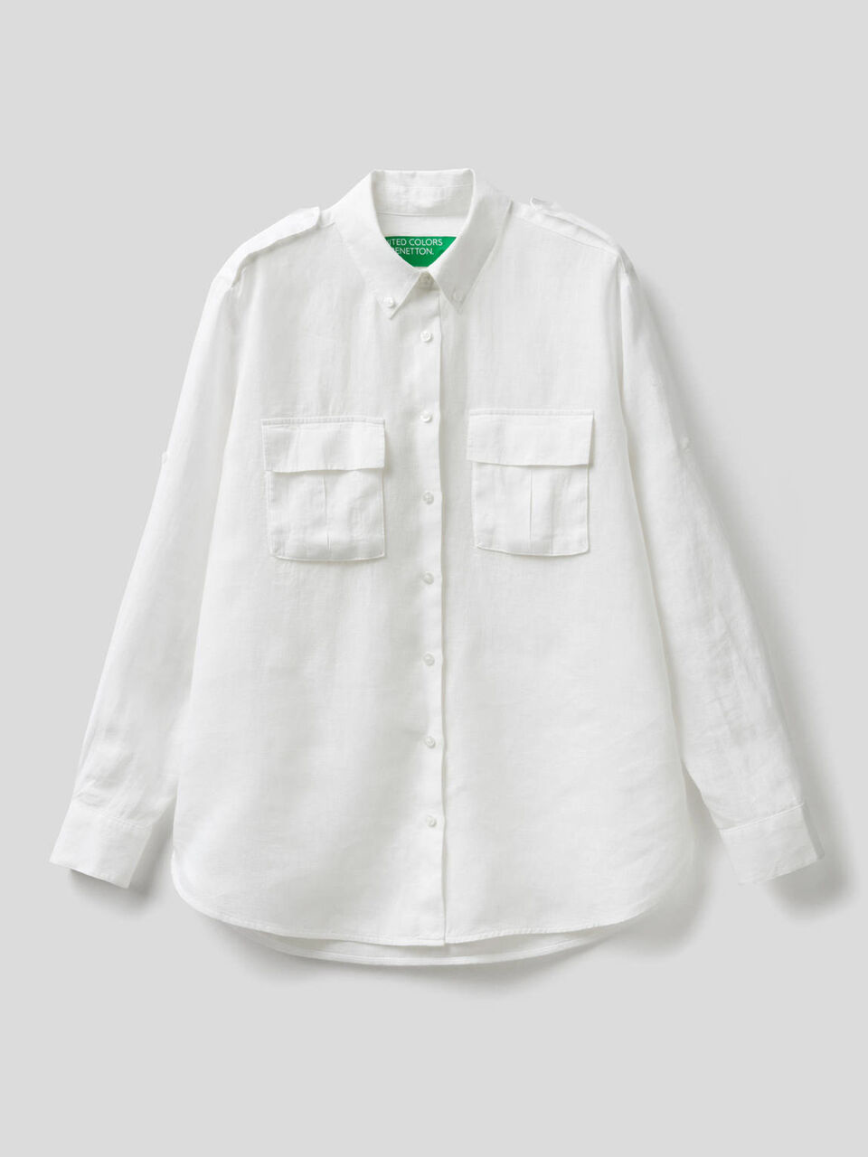 Chemise col boutonné en pur lin image number 1