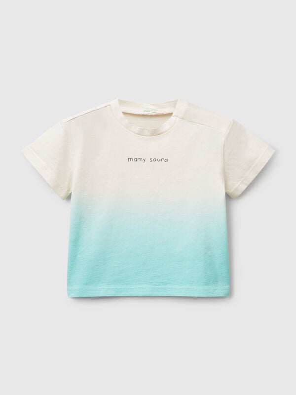 T-shirt dip-dye avec imprimé Naissancede
