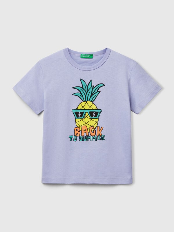 T-shirt en coton bio avec imprimé Garçon