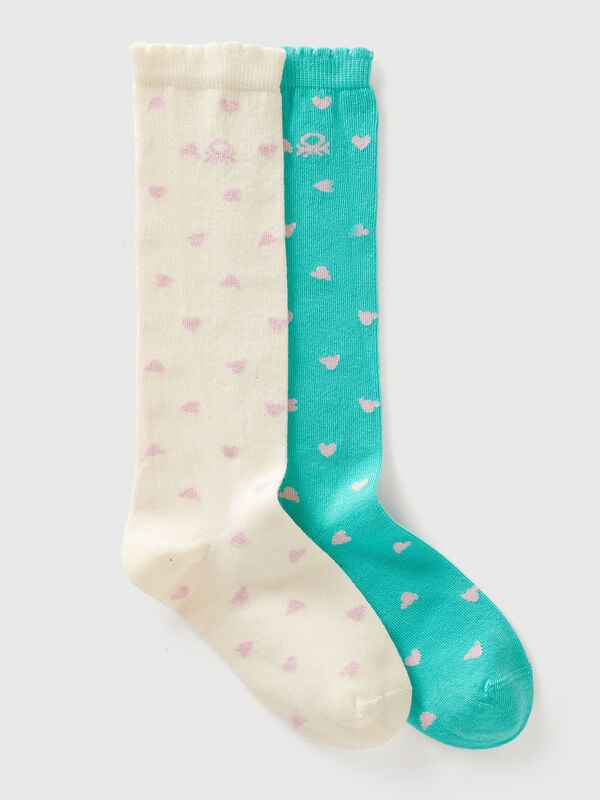 Deux paires de chaussettes hautes à motifs Garçon