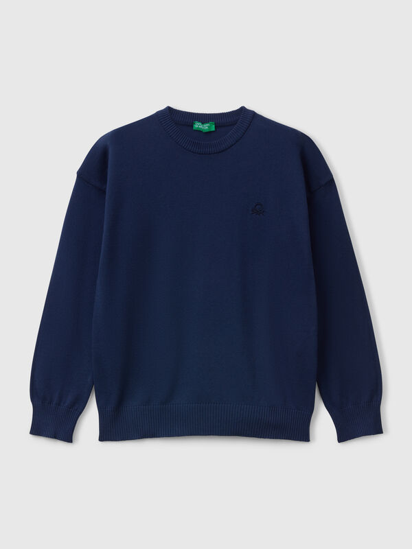Pull en pur coton avec logo Garçon