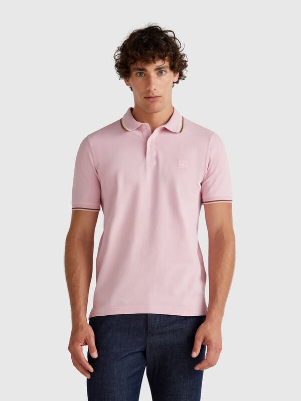 Polo coupe slim rose Homme