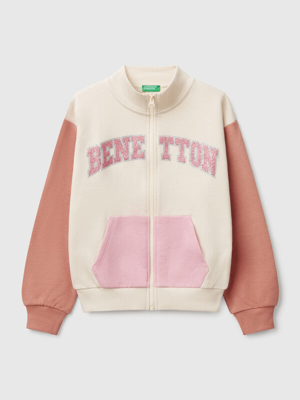 Sweatshirt avec fermeture éclair et col montant Filles