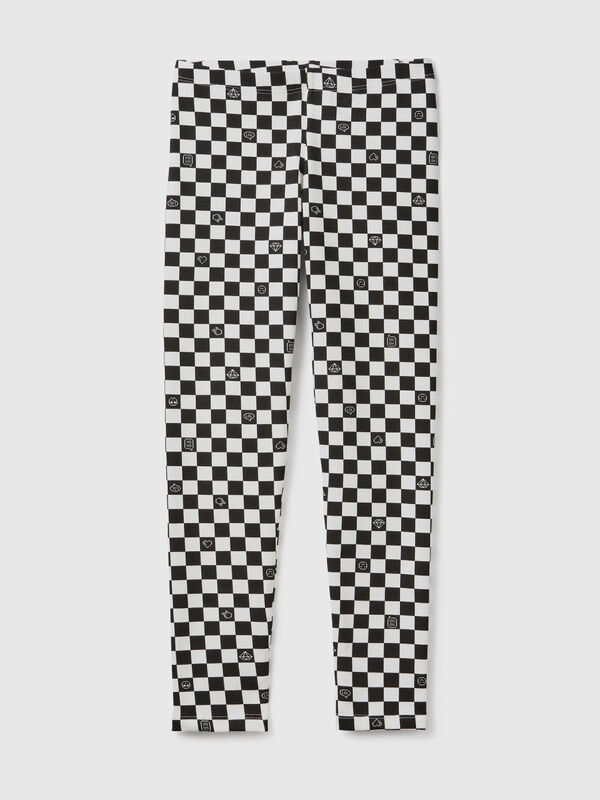 Legging à carreaux en coton stretch