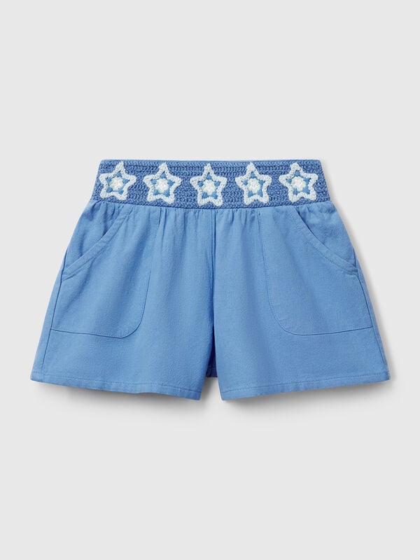 Pantalon court à fleurs en macramé Filles