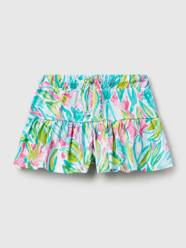 Short vert à imprimé tropical Filles