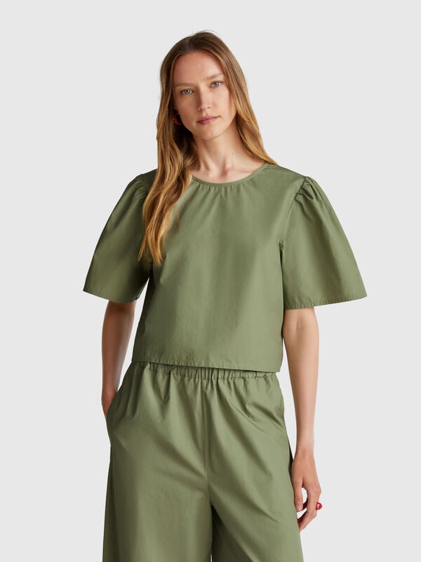 Blouse évasée à manches volantées Femme