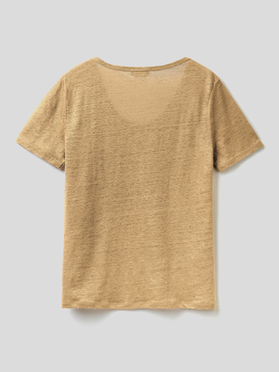 T-shirt col rond en pur lin image number 2