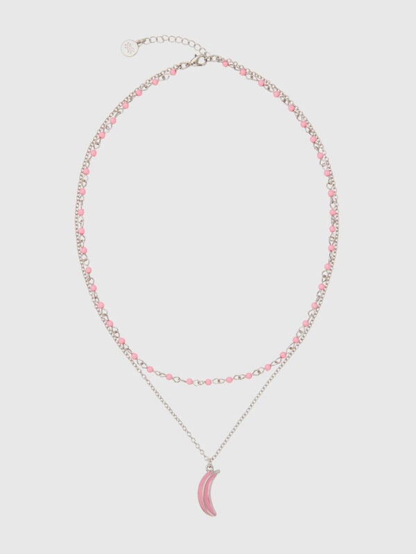 Collier double à pendentif banane rose Femme