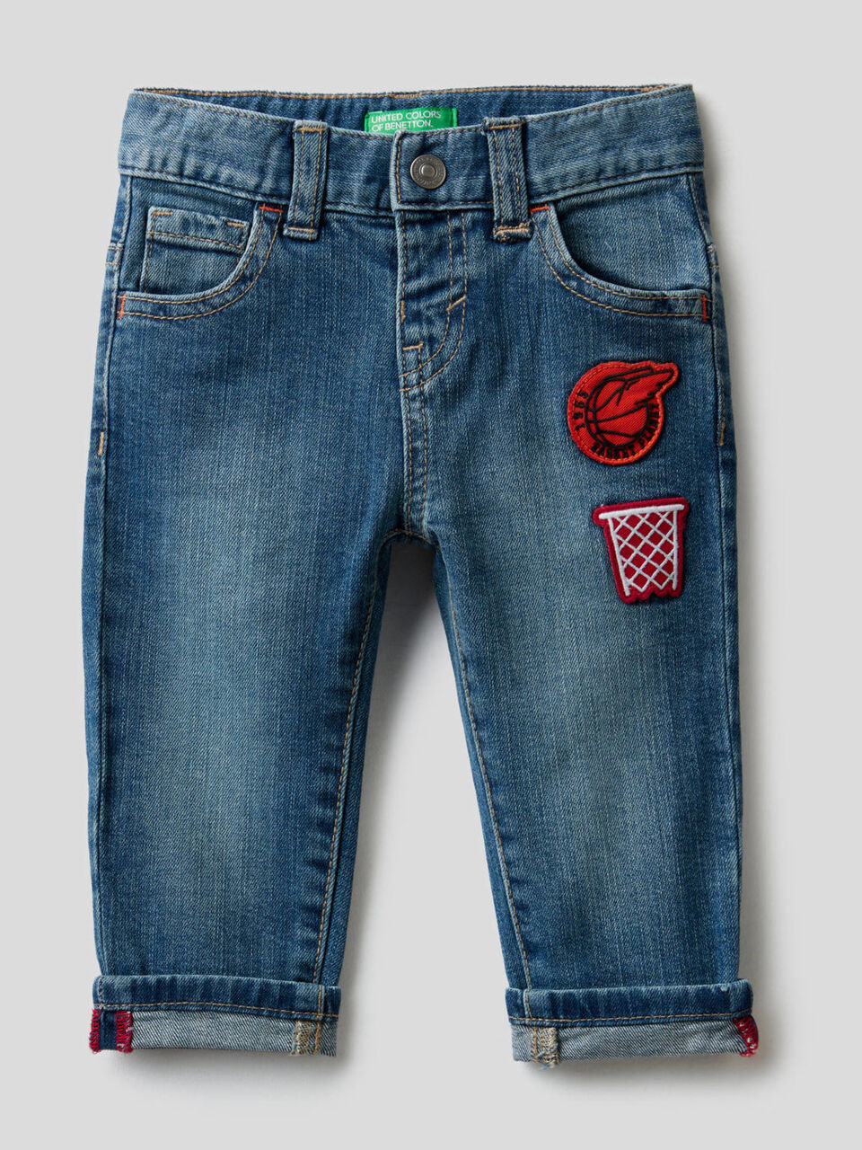 Jeans cinq poches avec patch image number 1