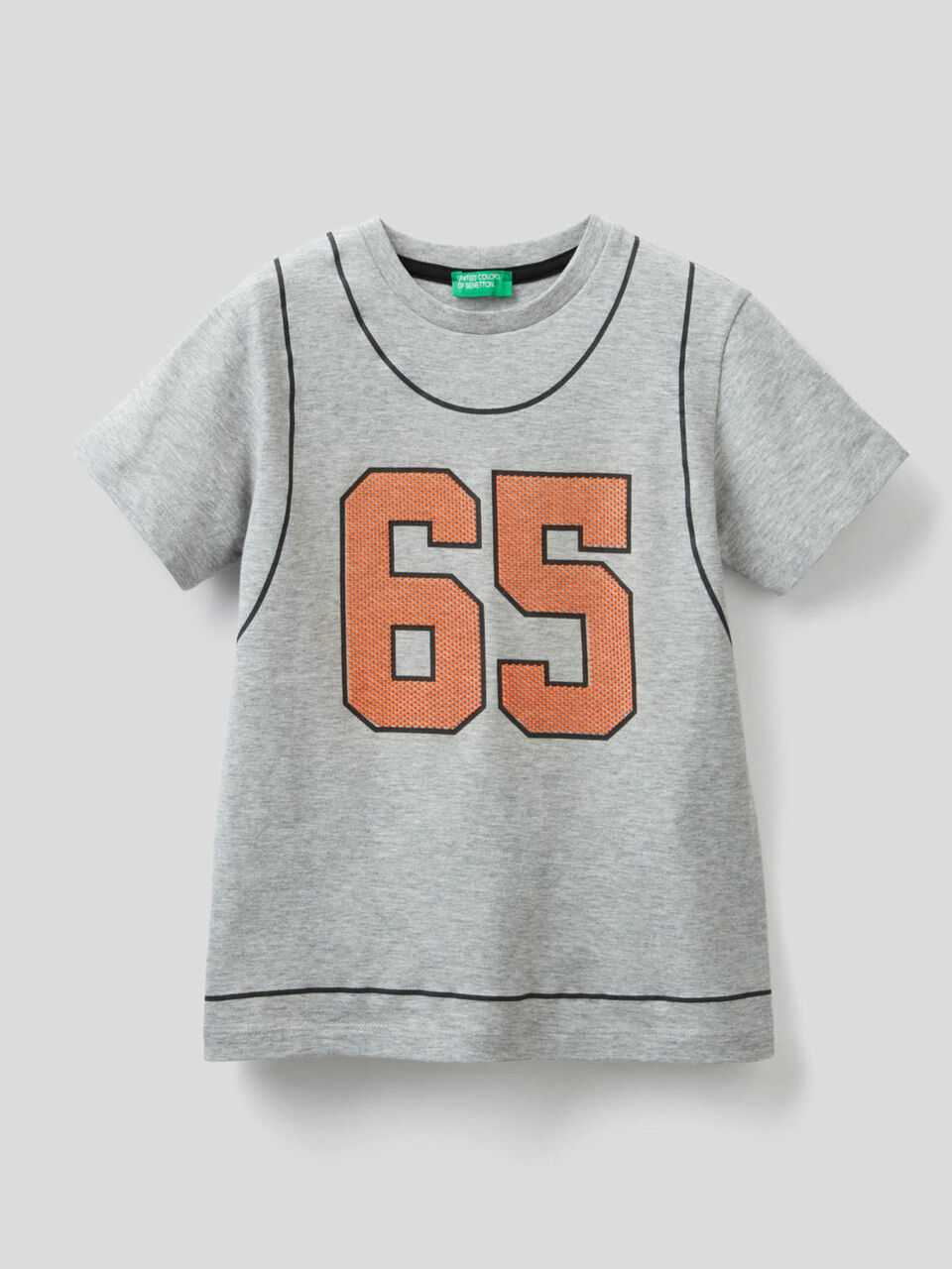 T-shirt en coton avec imprimé 3D image number 1