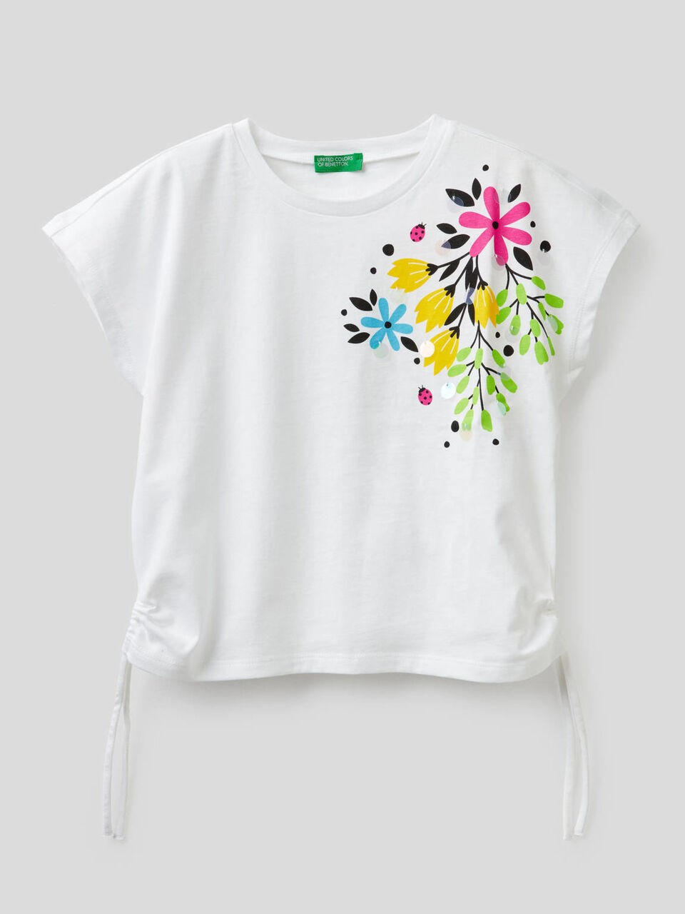 T-shirt 100% coton avec imprimé à fleurs image number 1