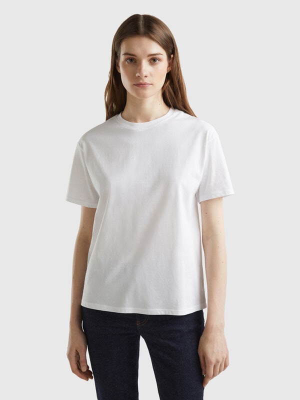 T-shirt 100 % coton à manches courtes Femme