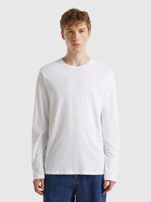 T-shirt à manches longues en pur coton Homme