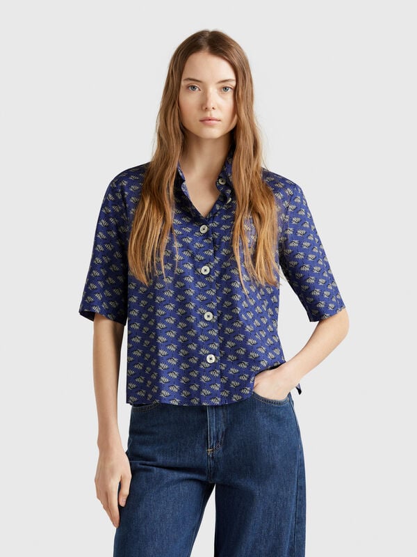 Chemise à motifs en coton léger Femme