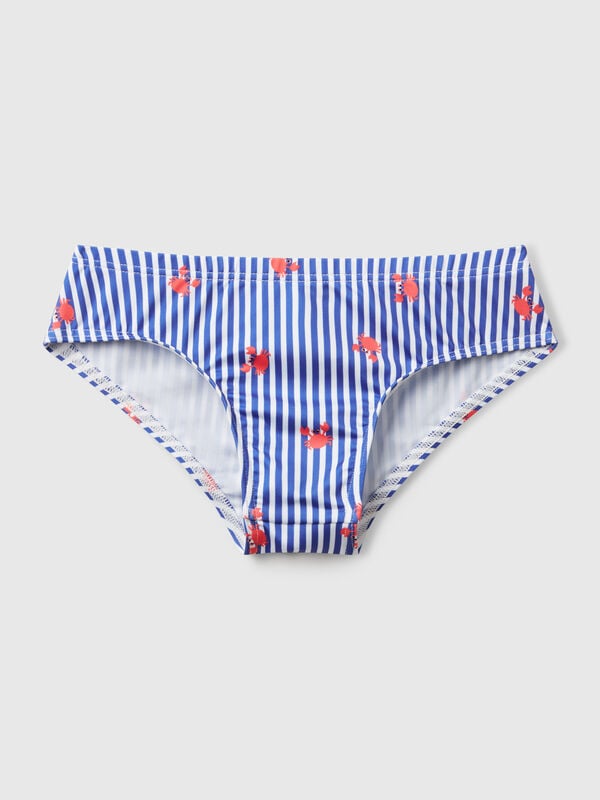 Slip de bain rayé imprimé crabe Garçon