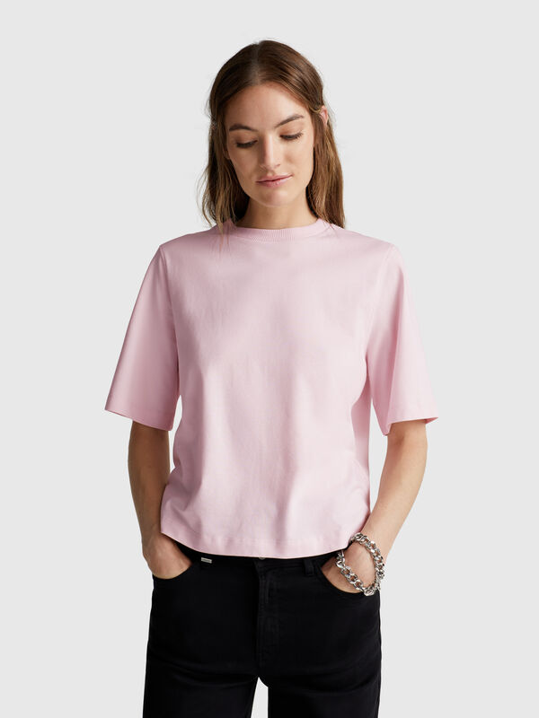 T-shirt coupe boxy 100% coton Femme
