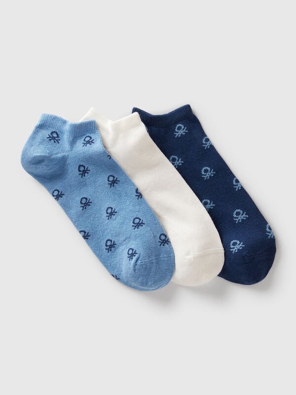 Trois paires de chaussettes en coton mélangé extensible